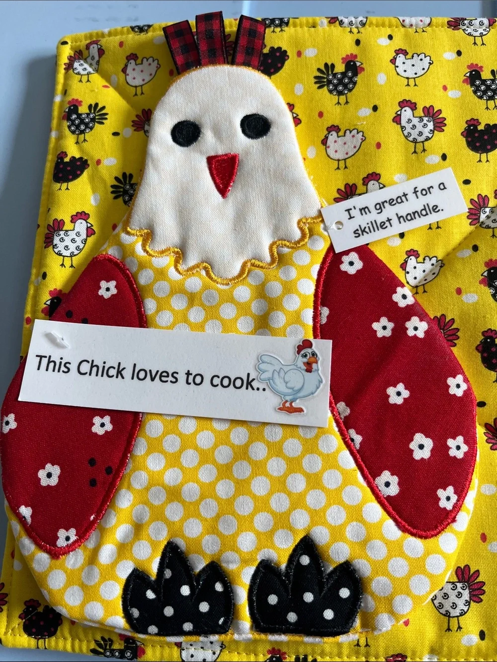 Yellow Chicken Quilted Pot Holders